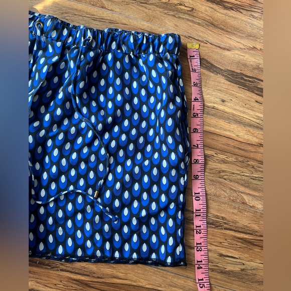 DVF Diane Von Furstenberg Blue Patterned Shorts- S - 100% Silk - Picture 3 of 6